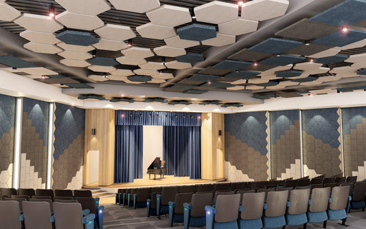 EchoDeco Acoustic Ceiling Hexagon Cloud- Egyr Desk