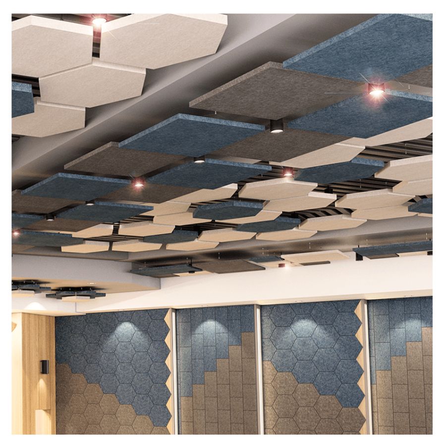 Acoustic Ceiling Clouds Square & Triangle- Sound Absorb Panel