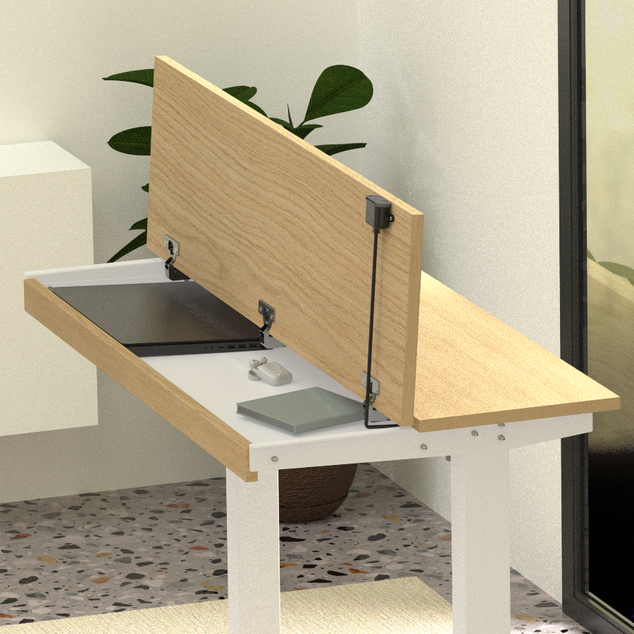 Electric Adjustable Desk with Table Top Built-in Storage