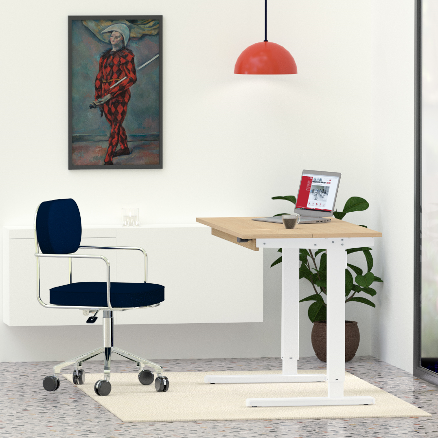 Electric Adjustable Desk with Table Top Built-in Storage