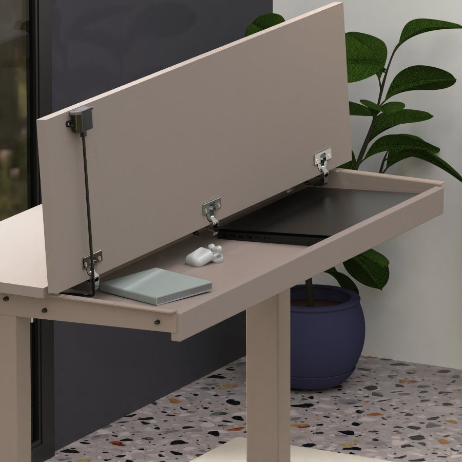Electric Adjustable Desk with Table Top Built-in Storage