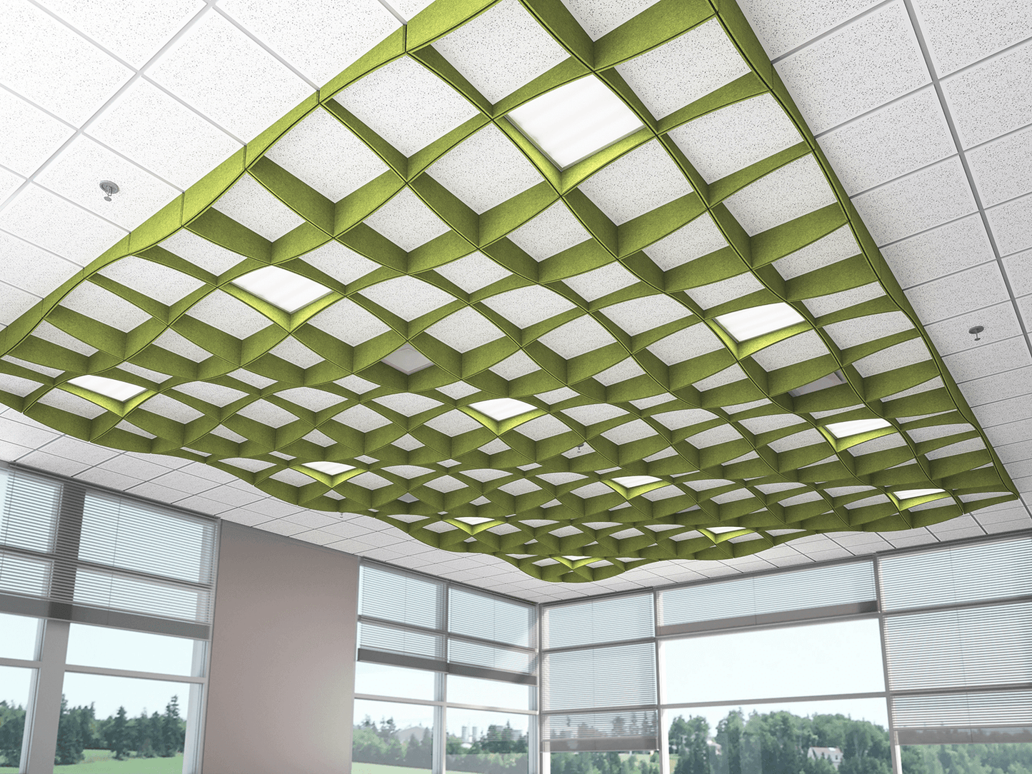 On The Grid Acoustic Ceiling Magnetic Baffles - Sound Absorb Panel