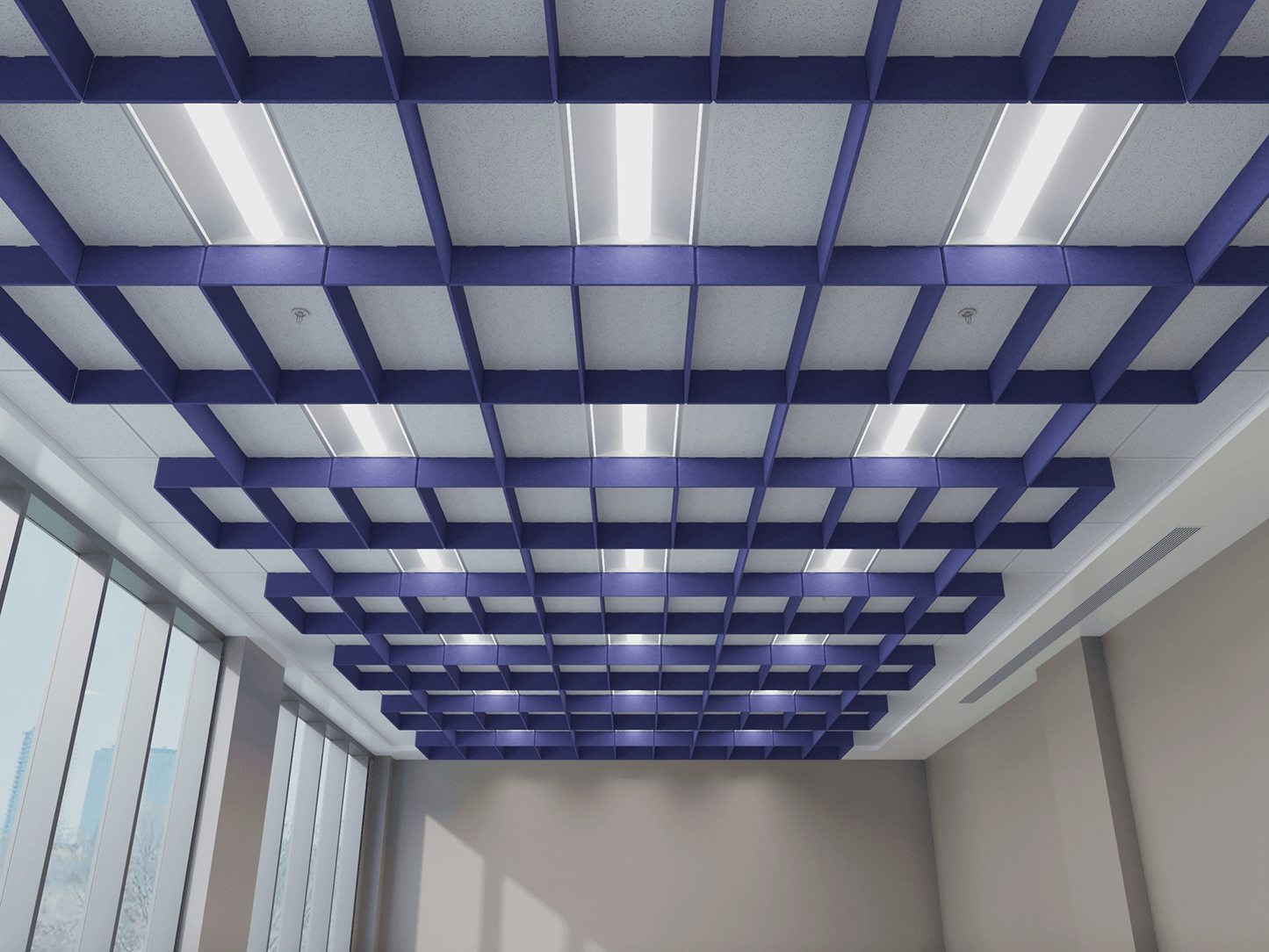 On The Grid Acoustic Ceiling Magnetic Baffles - Sound Absorb Panel