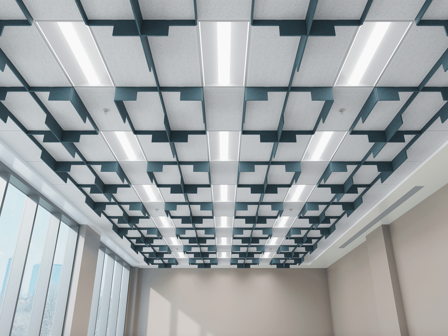 On The Grid Acoustic Ceiling Magnetic Baffles - Sound Absorb Panel