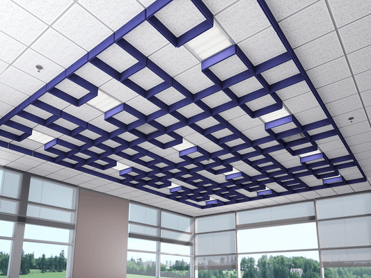 Acoustic On-The-Grid Magnetic Baffles Rectangle - Sound Absorb Panel