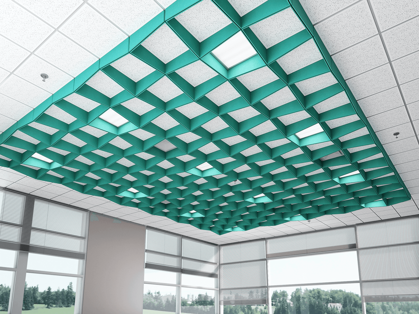 On The Grid Acoustic Ceiling Magnetic Baffles - Sound Absorb Panel