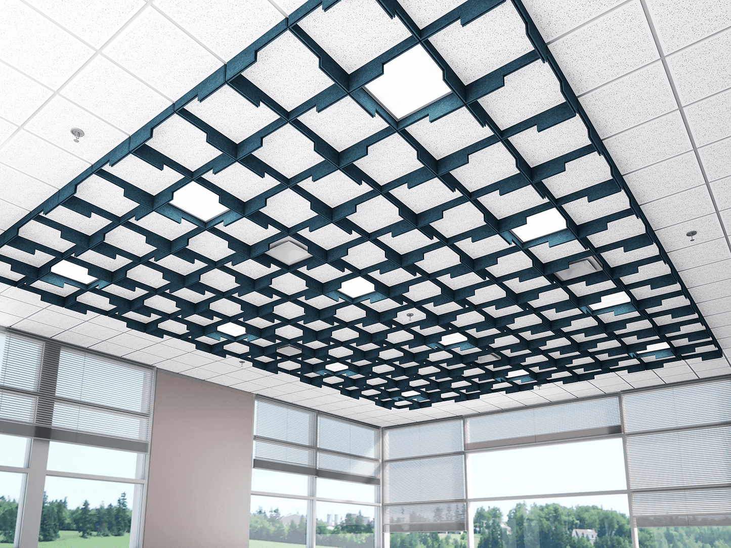 On The Grid Acoustic Ceiling Magnetic Baffles - Sound Absorb Panel