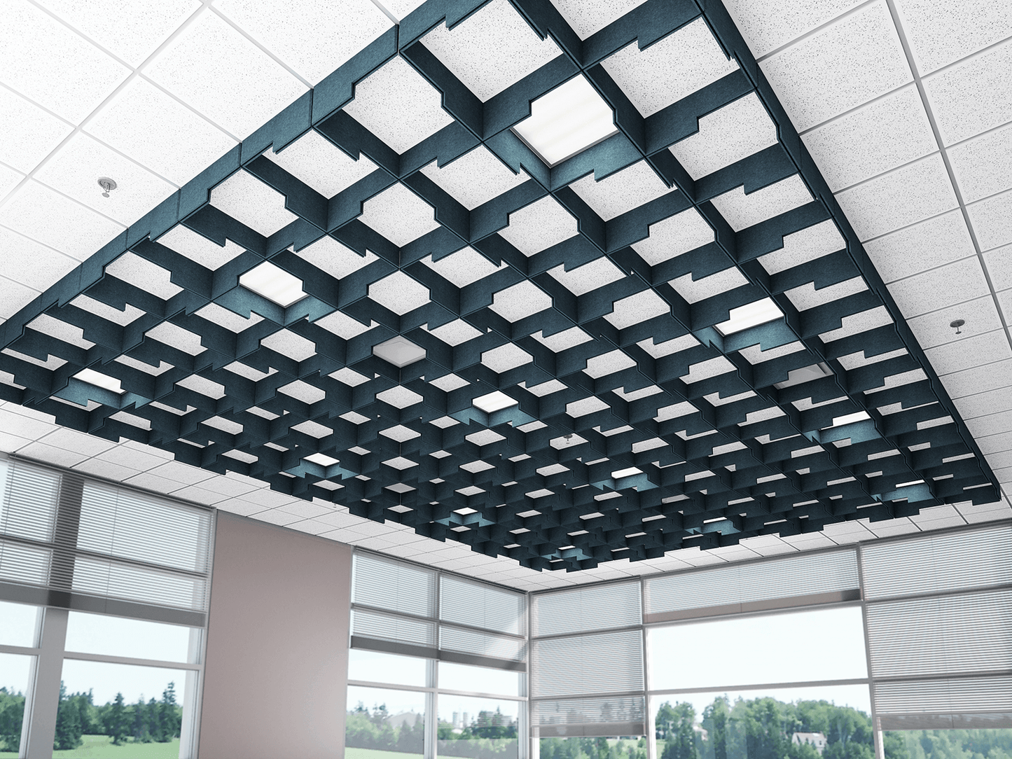 On The Grid Acoustic Ceiling Magnetic Baffles - Sound Absorb Panel