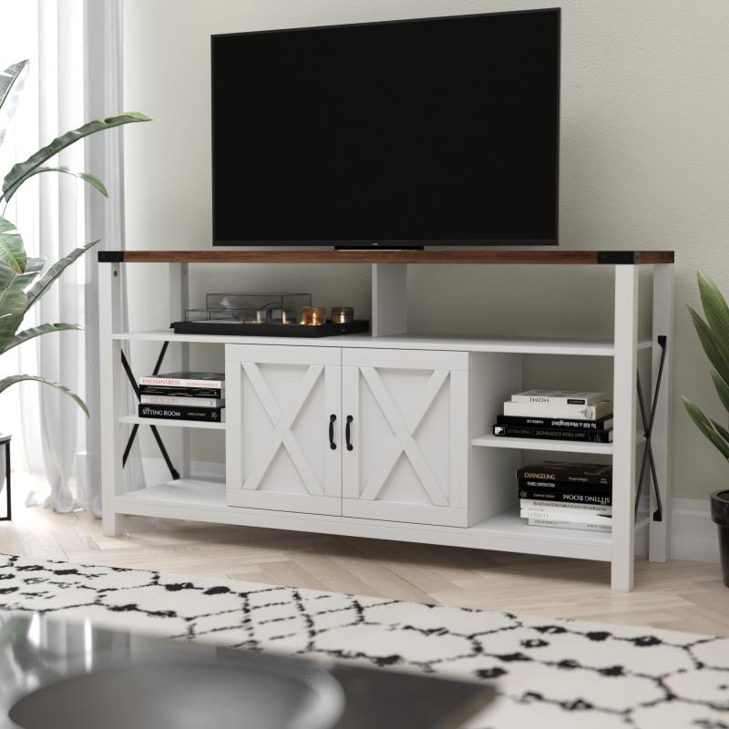 Wyatt Modern Farmhouse Tall TV Console Cabinet