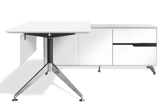 90 Degree Executive Desk with Credenza Return