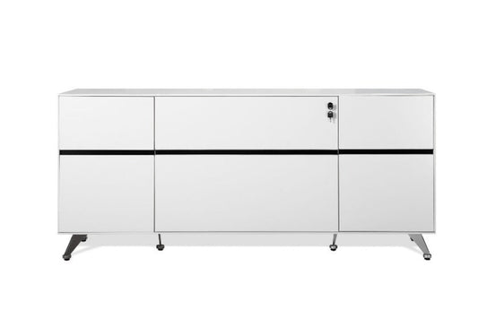 493 Storage Credenza in White & Zebrano