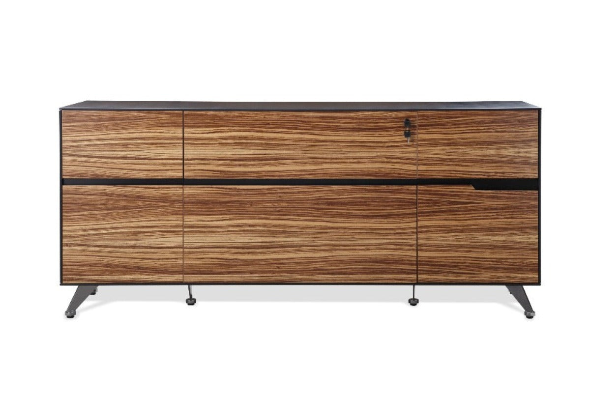 493 Storage Credenza in White & Zebrano