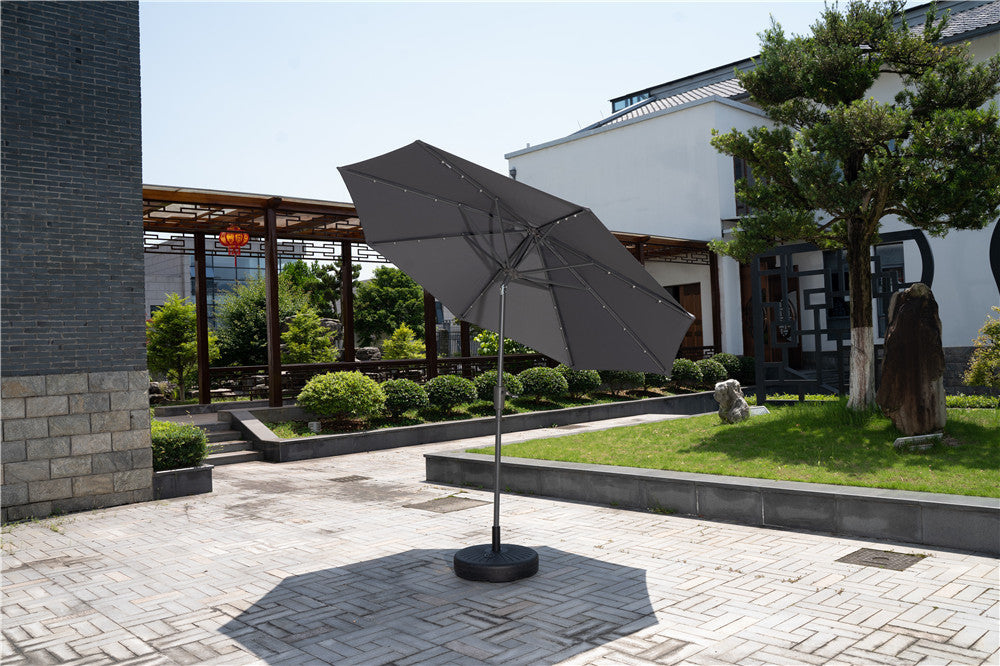 Outdoor Hanging Umbrella with LED Lights 9 and 10 Feet