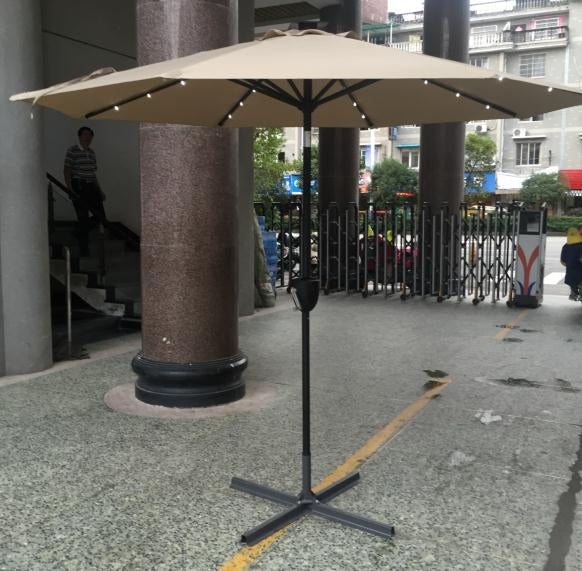 Outdoor Hanging Umbrella with LED Lights 9 and 10 Feet