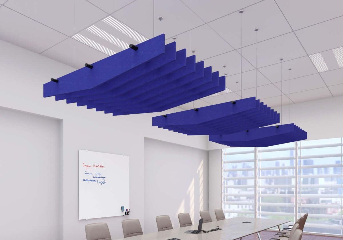 Echodeco 3/8" Acoustic Ceiling Baffles-Angle Design 48-96"W