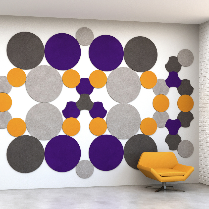 EchoDeco 90% Acoustic Wall Tile Shapes 12" & 24" Square Trapezoid