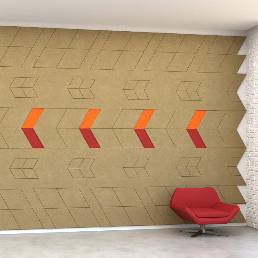 EchoDeco 85% Acoustic Wall Tile Parallelogram Shapes 12" & 24"