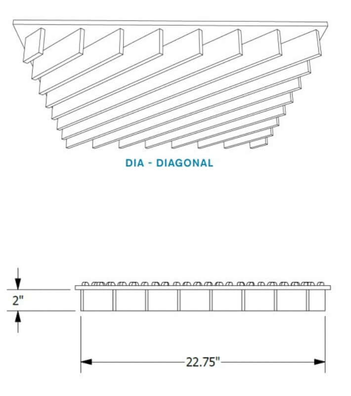 Echodeco 85% Acoustic Blade Ceiling Tile 23.75" x 23.75"