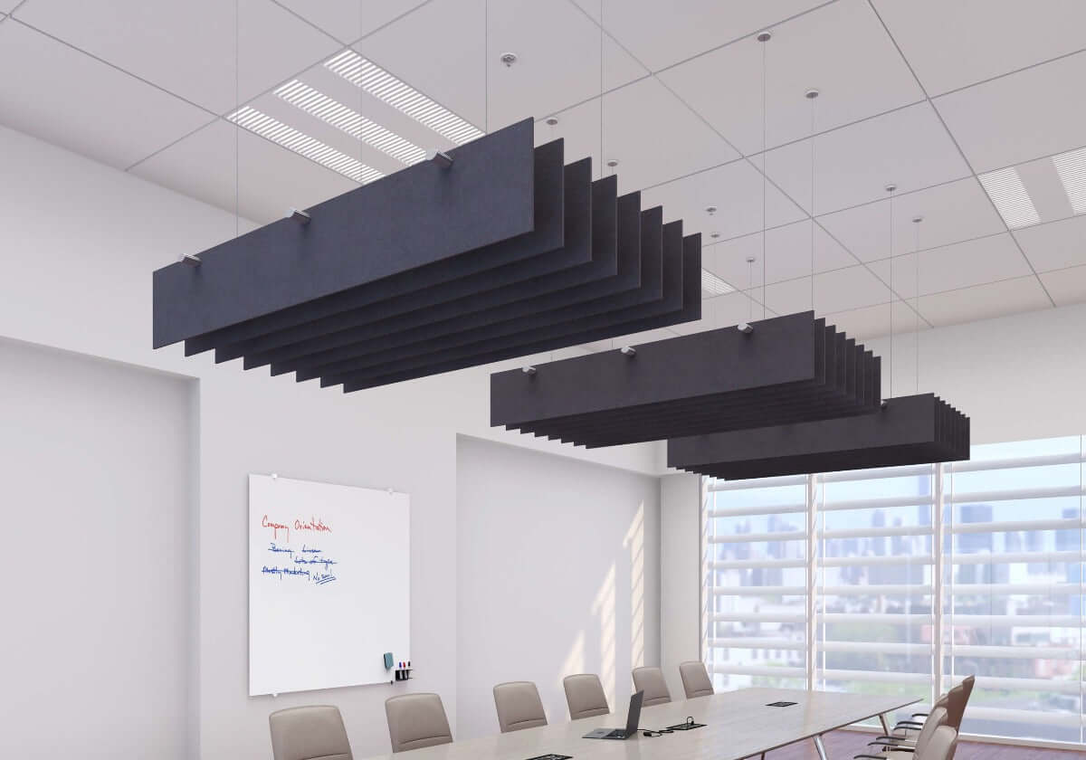 Echodeco 3/4" Acoustic Ceiling Baffles-Rectangle Design 48-96"W
