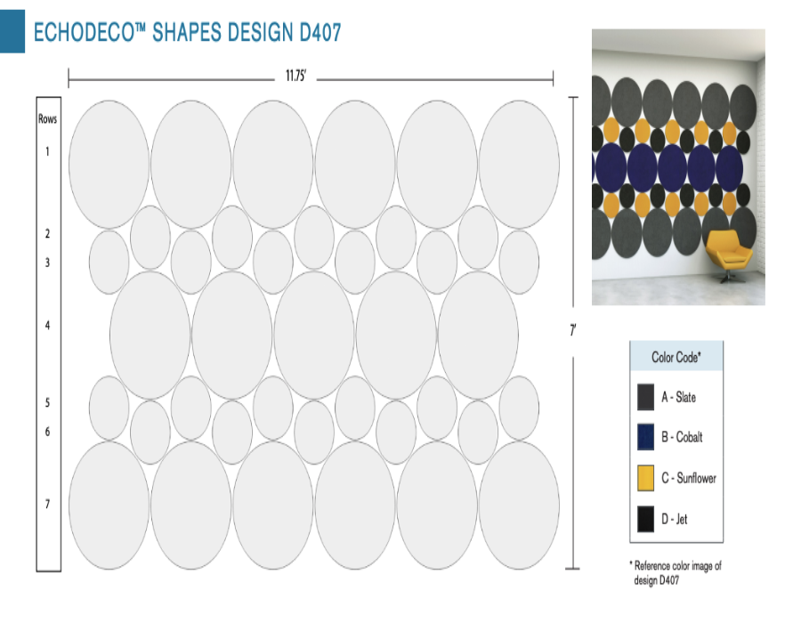 EchoDeco 90% Artistic Acoustic Wall Tiles Circle Shape 12"and 24"