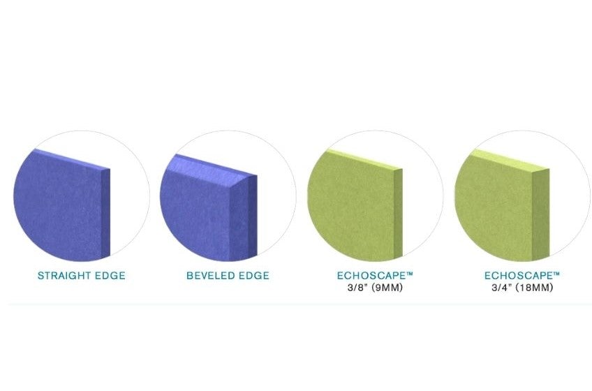 EchoDeco 90% Acoustic Wall Tile Shapes 12" & 24" Square Trapezoid