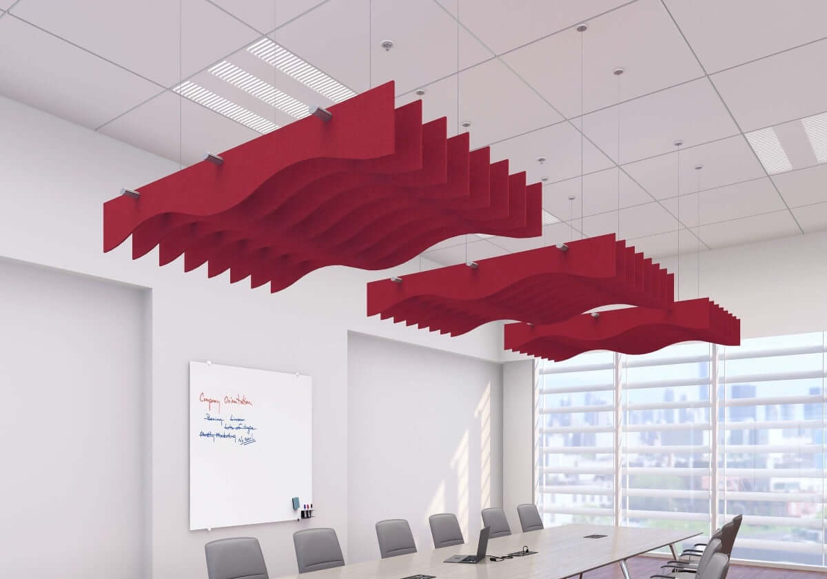 Echodeco 3/8" Acoustic Ceiling Baffles Wave Design 48-96"W