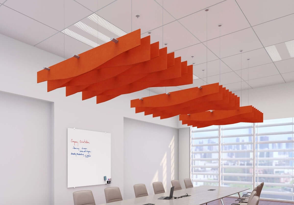 Echodeco 3/8" Acoustic Ceiling Baffles Wave Design 48-96"W
