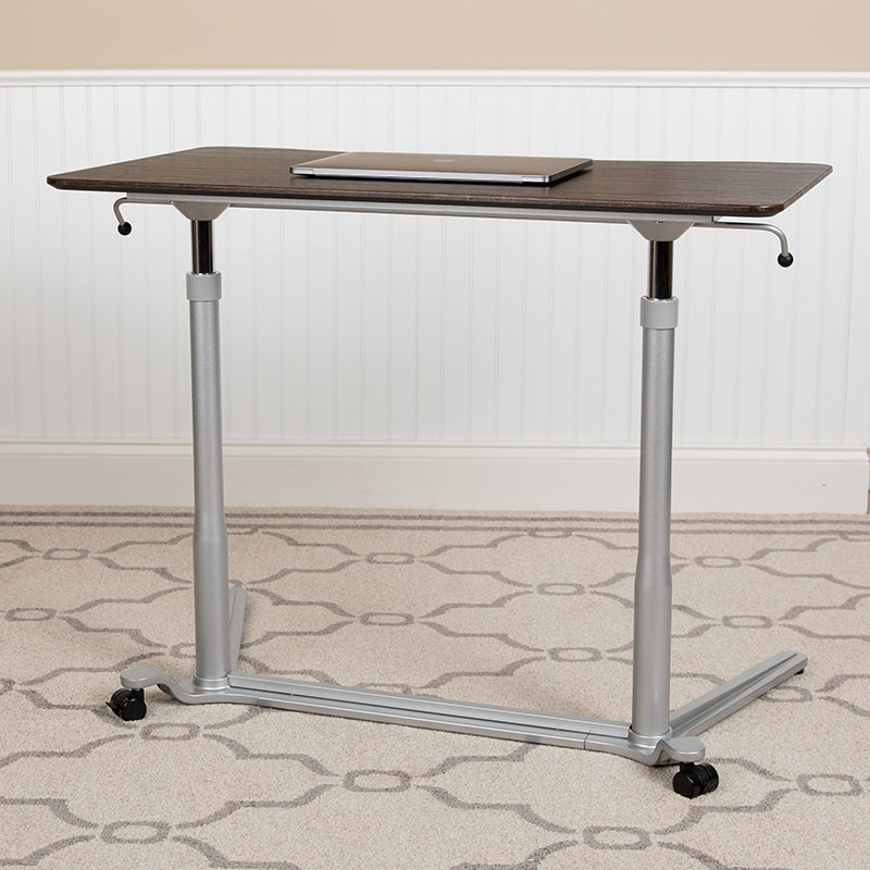 NAN-IP-6-1-DKW-GG Pneumatic Height Adjustable Stand Up Desk - EgyrDesk