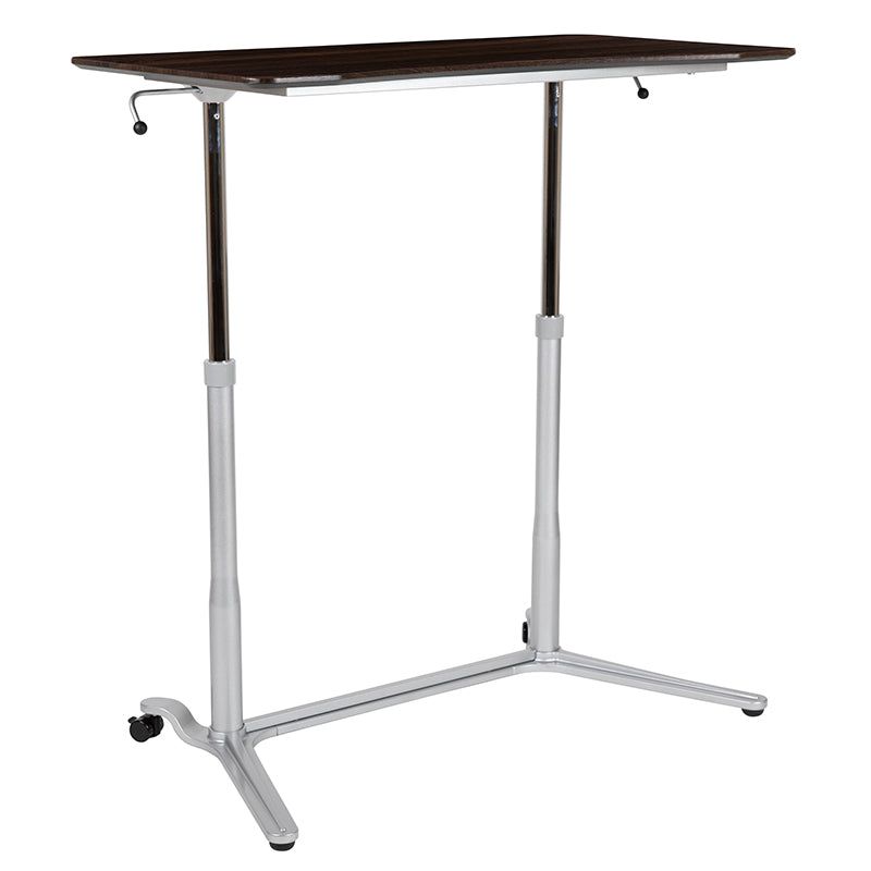 NAN-IP-6-1-DKW-GG Pneumatic Height Adjustable Stand Up Desk - EgyrDesk
