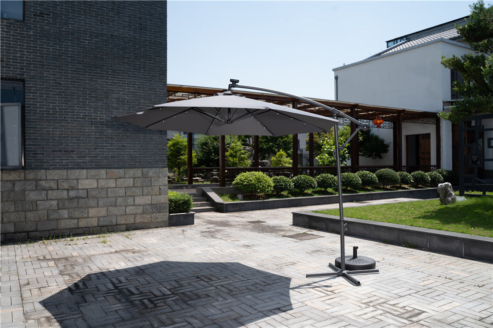 Outdoor Hanging Umbrella with LED Lights 9 and 10 Feet