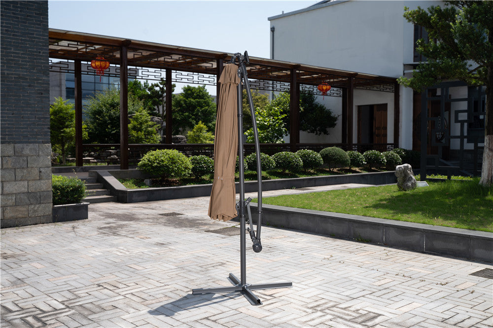 Outdoor Hanging Umbrella with LED Lights 9 and 10 Feet