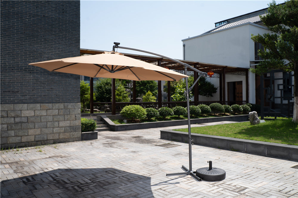 Outdoor Hanging Umbrella with LED Lights 9 and 10 Feet