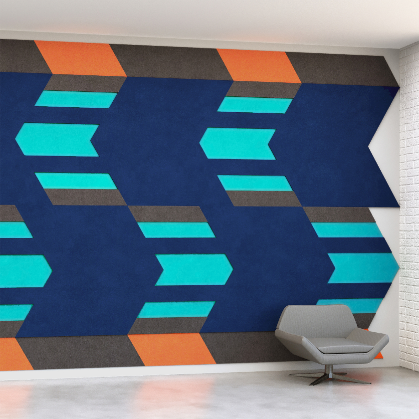EchoDeco 90% Acoustic Wall Tile Shapes 12" & 24" Square Trapezoid