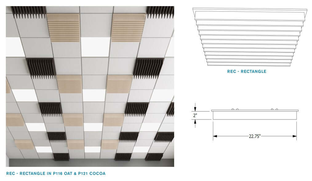Echodeco 85% Acoustic Blade Ceiling Tile 23.75" x 23.75"