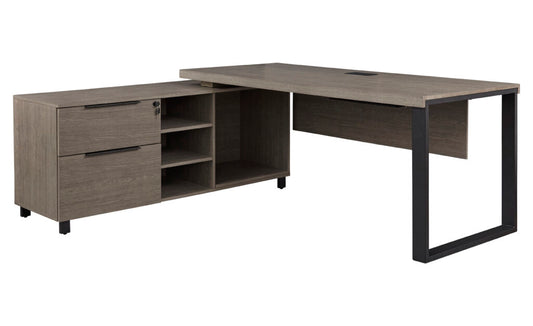 Stavanger 90 Degree Desk with return Cabinet 71"