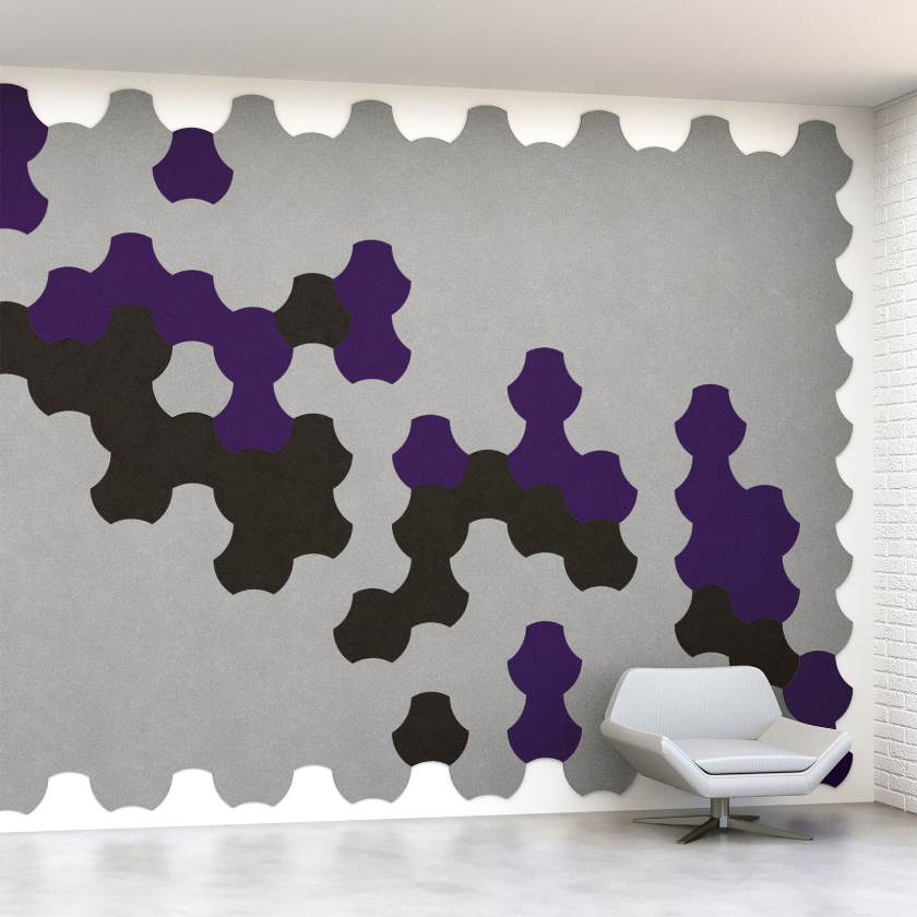 EchoDeco 90% Acoustic Wall Tile Shapes 12" & 24" Square Trapezoid