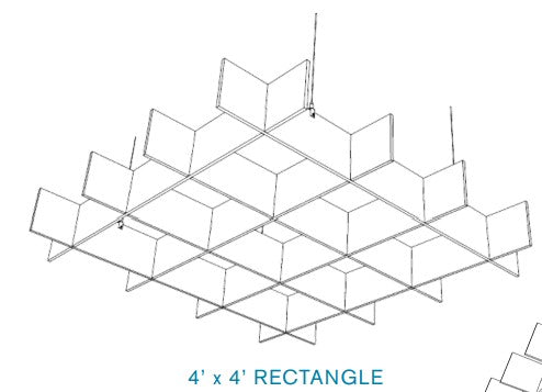 EchoDeco Acoustic Ceiling Grid Baffles 4 feet Width