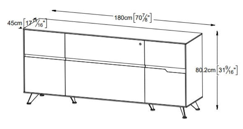 493 Storage Credenza in White & Zebrano