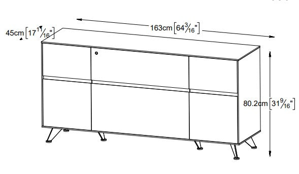 350 Filing Storage Credenza in Grey 63x32"