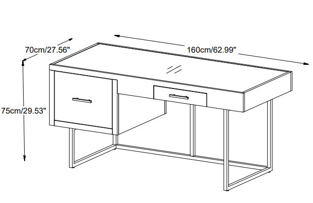 Elbert Home Office Desk 63" in Walnut