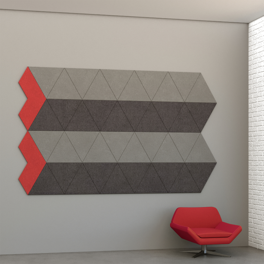 EchoDeco 90% Acoustic Wall Tile Shapes 12" & 24" Square Trapezoid