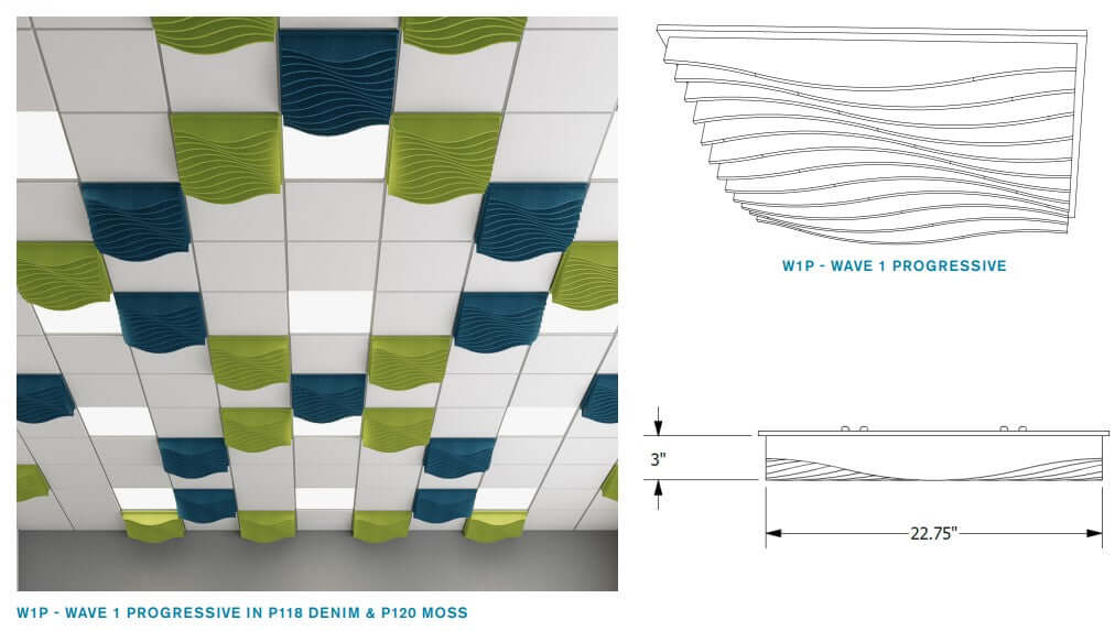 Echodeco 85% Acoustic Blade Ceiling Tile 23.75" x 23.75"