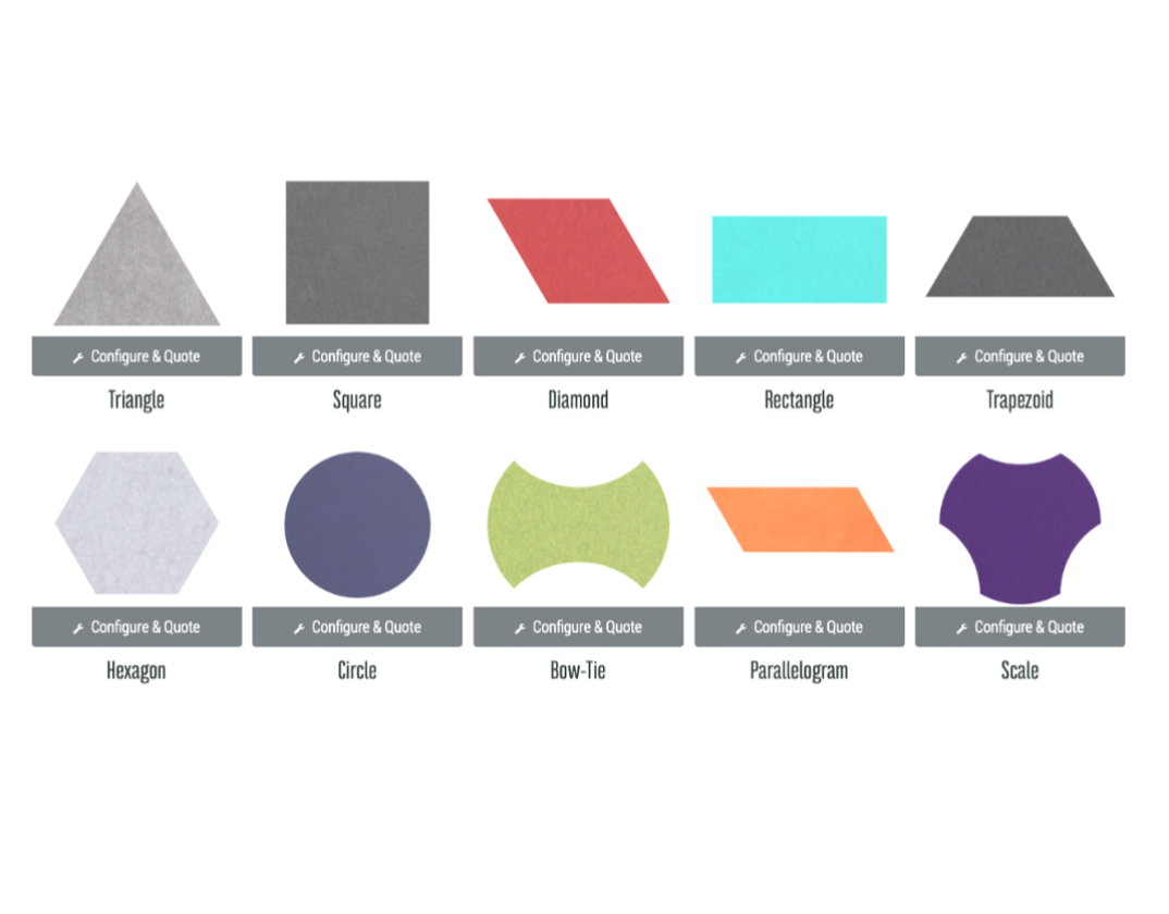 EchoDeco 90% Acoustic Wall Tile Parallelogram shapes 12" & 24"