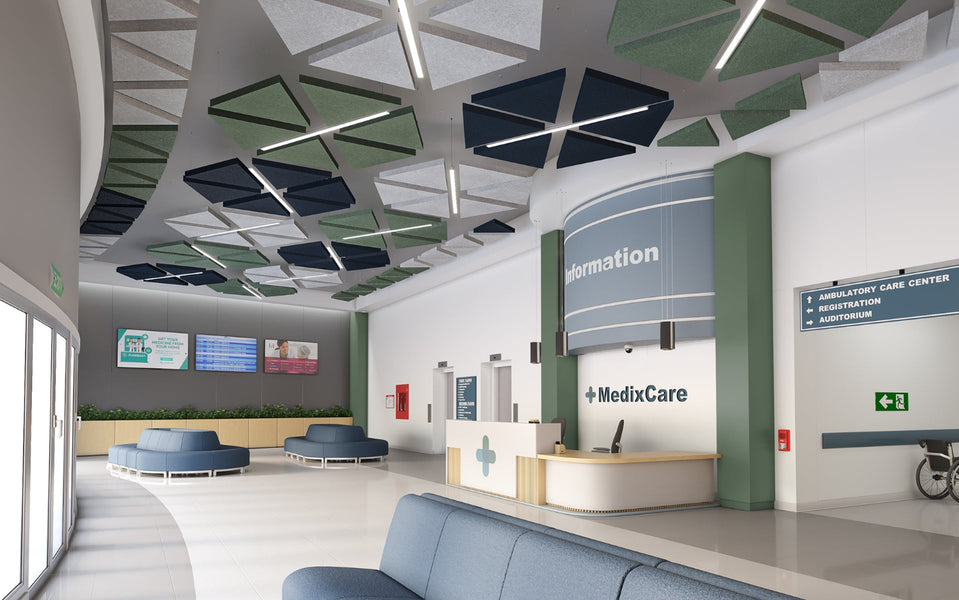 Acoustic Ceiling Clouds Square & Triangle- Egyr Desk 