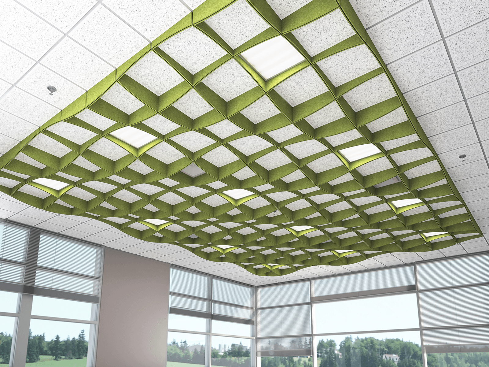 On The Grid Acoustic Ceiling Magnetic Baffles - Sound Absorb Panel