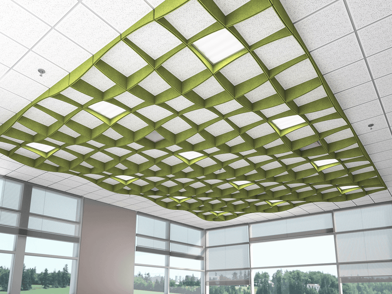 On The Grid Acoustic Ceiling Magnetic Baffles - Sound Absrob Panel