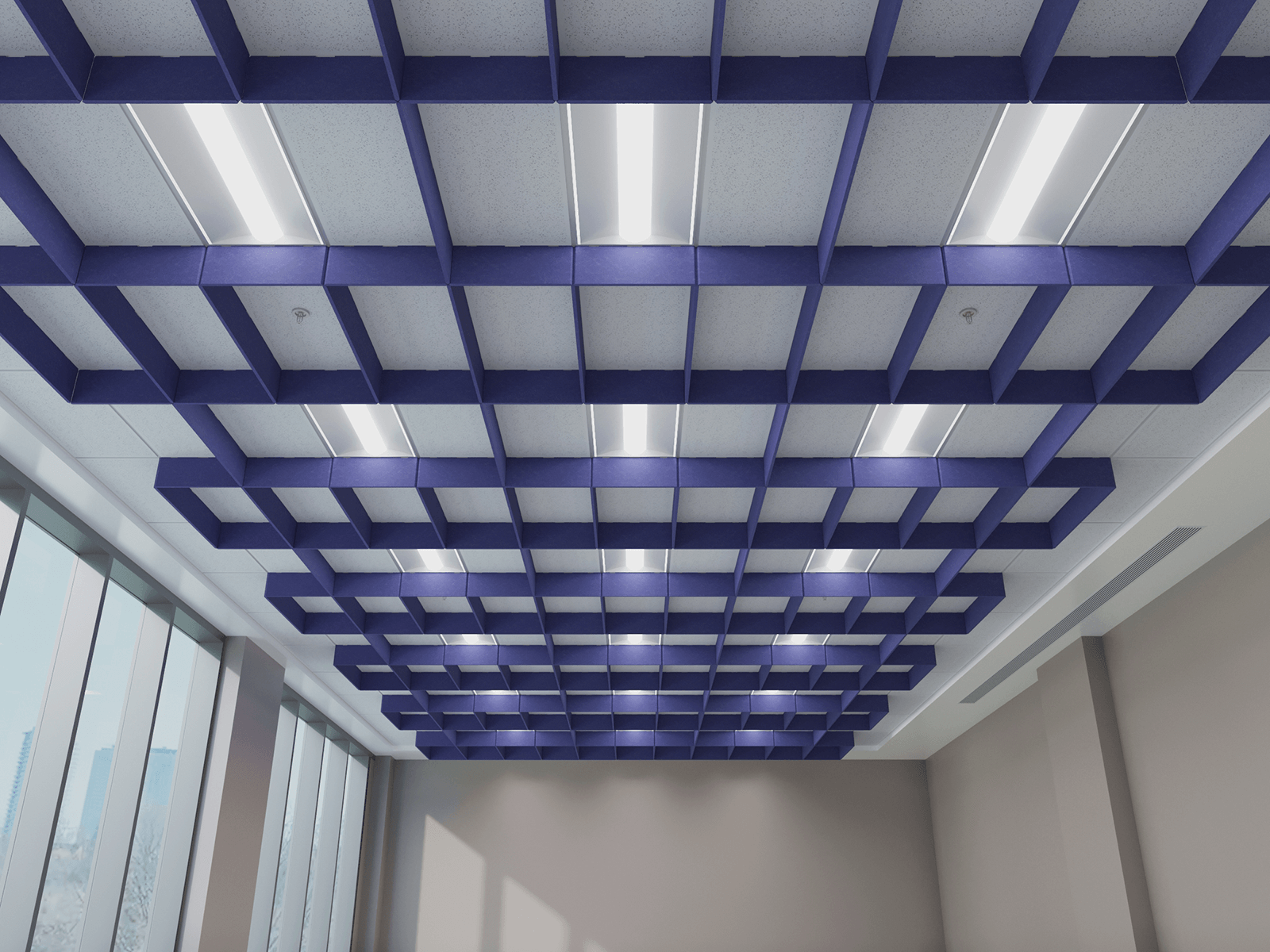 On The Grid Acoustic Ceiling Magnetic Baffles - Sound Absorb Panel