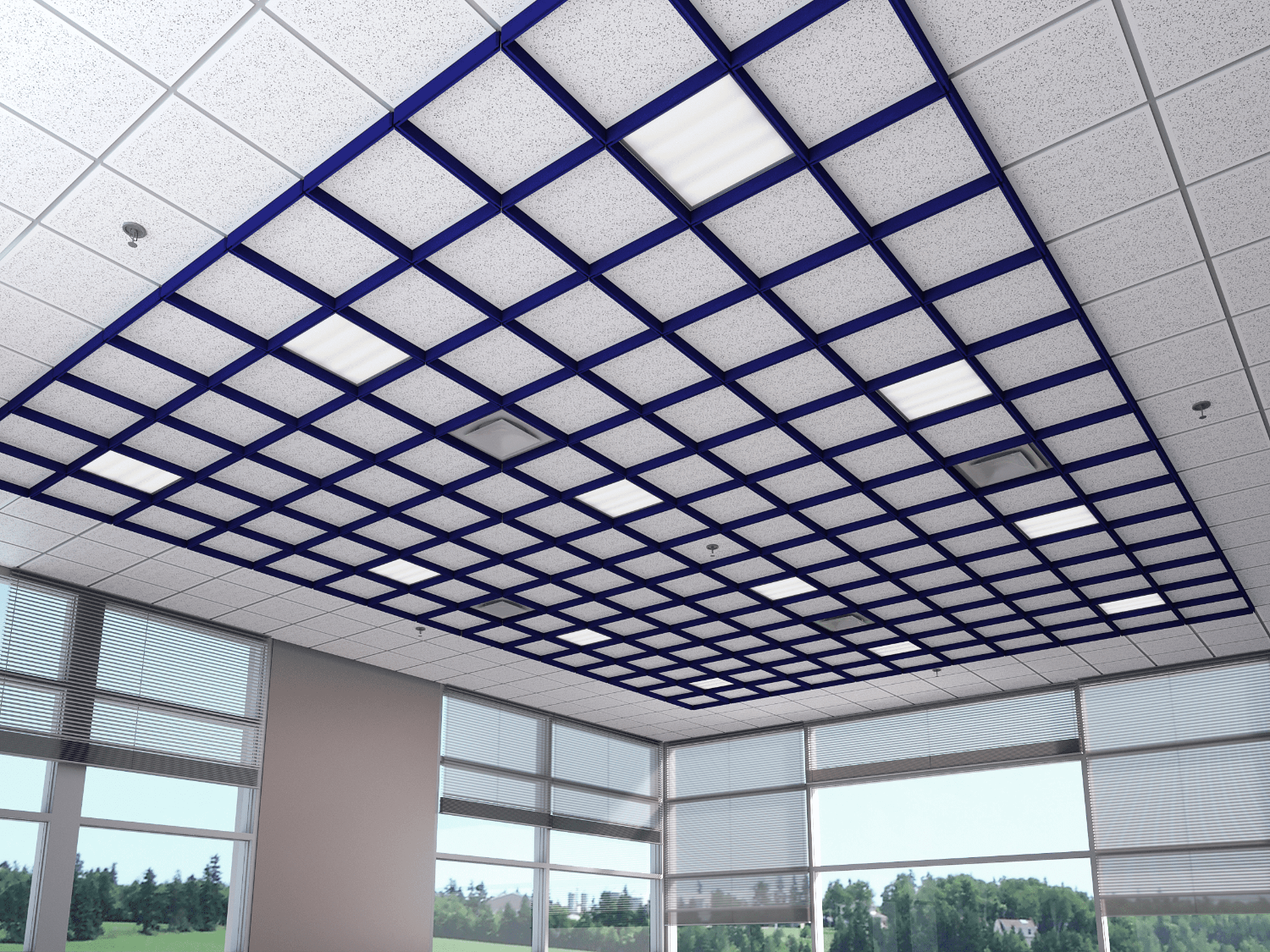 On The Grid Acoustic Ceiling Magnetic Baffles - Sound Absorb Panel