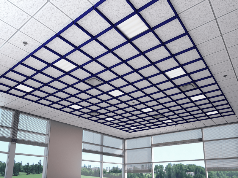 Acoustic On-The-Grid Magnetic Baffles Rectangle - Sound Absorb Panel