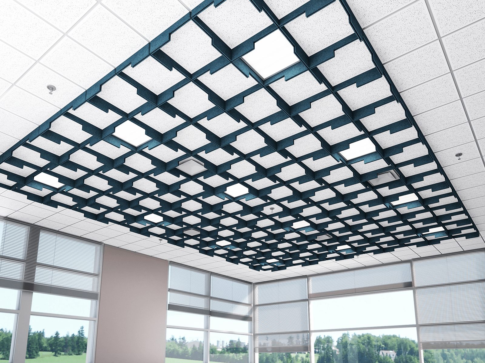 On The Grid Acoustic Ceiling Magnetic Baffles - Sound Absorb Panel